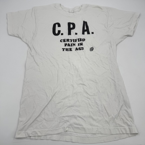 Vintage Fruit of the Loom CPA Certified Pain in the Ass Graphic T Shirt X-Large - Picture 6 of 9